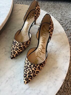 Sam Edelman Leopard-Print Pointed D'Orsay Pumps - Tan & Black